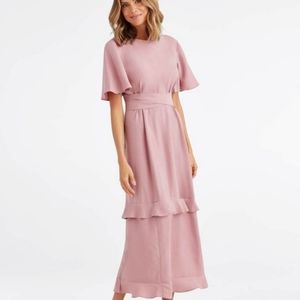Vetta Capsule The Tiered Wrap Dress in Blush (part of Romantic Capsule)